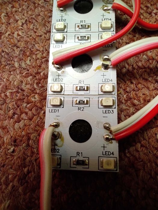Diody LED na płytkach Czerwone, Moduły Ledowe 55 sztuk