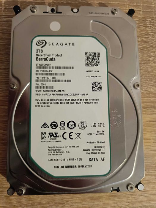 Жесткий диск Seagate BarraCuda HDD 3TB