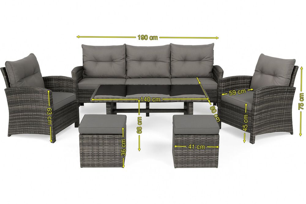 PROMOCJA!! Zestaw Mebli Ogrodowych Technorattanowy Brąz Komplet