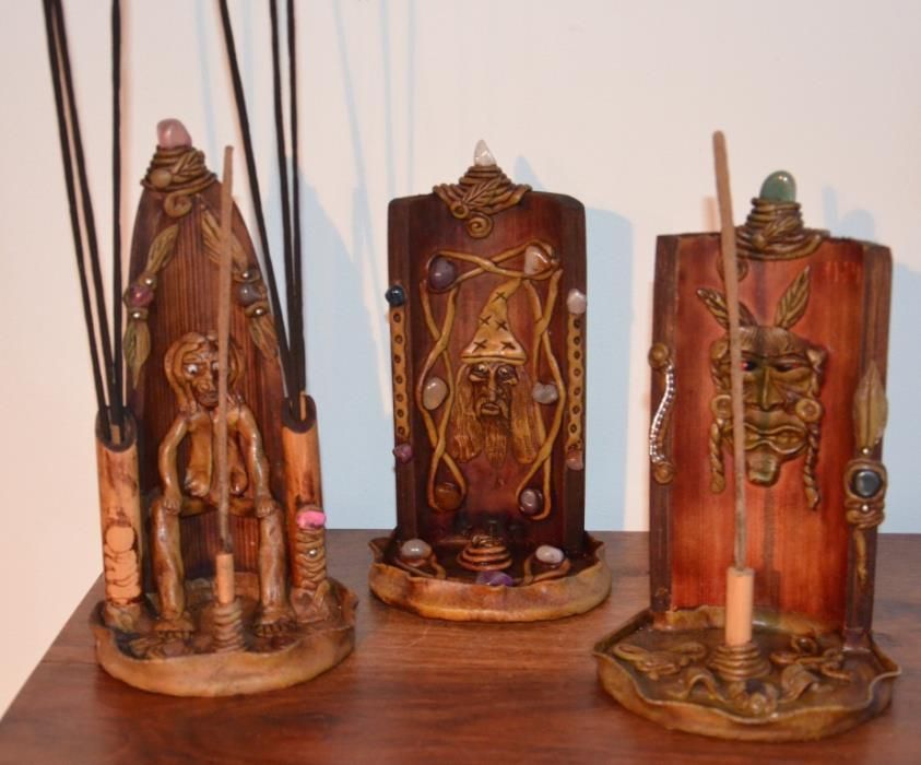 Suporte de Incenso em stick – Vertical - Artesanal – Bambu – Bruxos