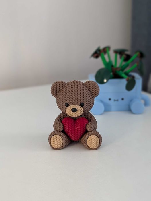 Figurka misia z serduszkiem 3D