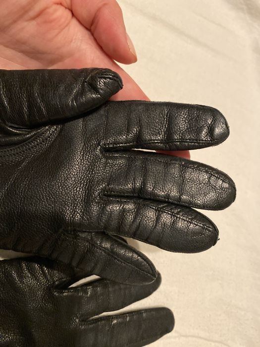 Ciepłe skórzane rękawiczki damskie XS