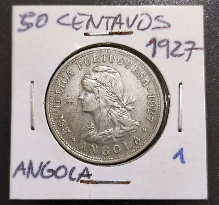 50 Centavos 1927 Angola -Alpaca - MBC