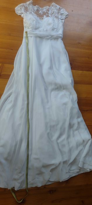 Piękna suknia ślubna długa (koronka) WELON gratis