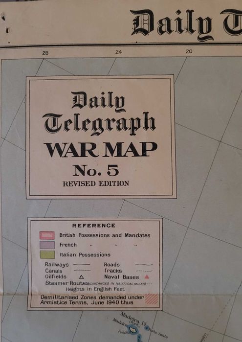 Mapa 1940 rok Europa Południowa i Afryka Północna