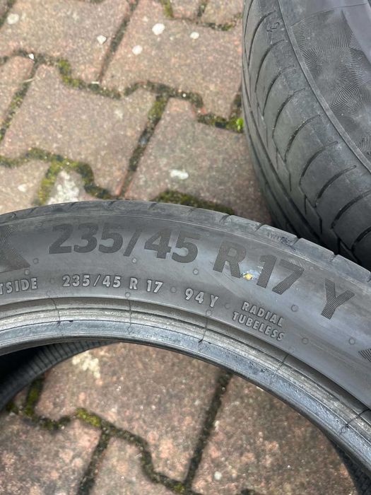 Opony letnie 235/45r17 Continental Premium Contact 6 4,1mm 2 sztuki, cena 85 pln za jedną