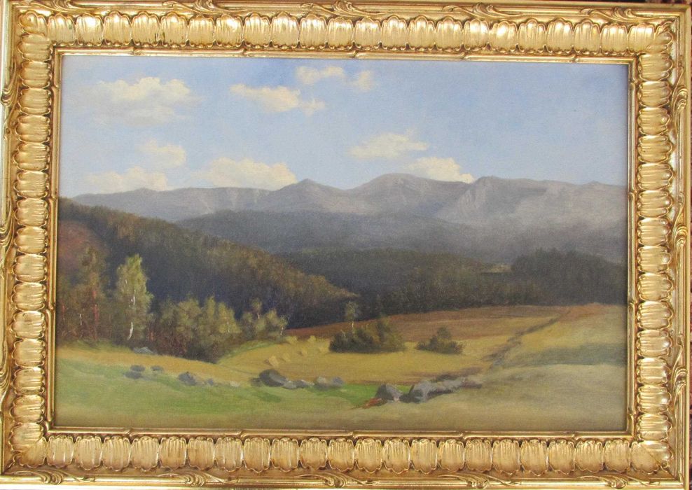 Obraz olejny Wilhelma Kraussa, śląskiego pejzażysty z 1865 r.