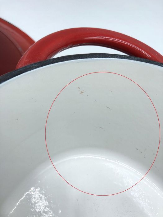 Sitram Owalny Żeliwny Garnek z Pokrywką 6.5L, Czerwony, 33x25x13,5 cm