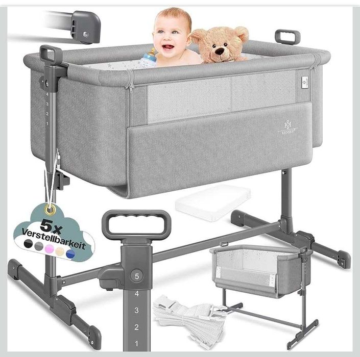 Łóżeczko dostawne 3w1 KESSER kołyska wolnostojące