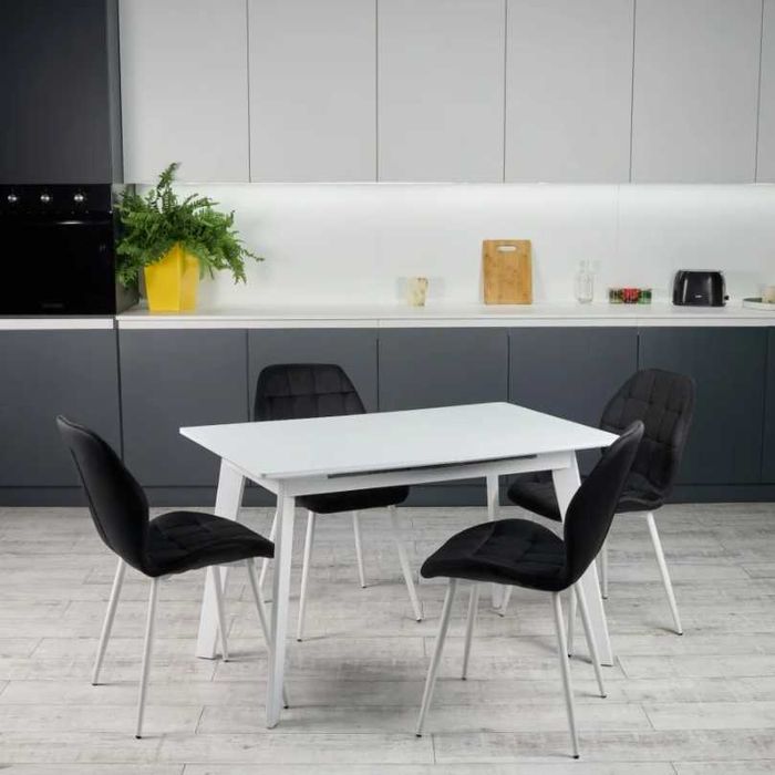 Стіл розкладний кухонний обідній Лофт 120 (160) х 75 см білий, НАЛОЖКА