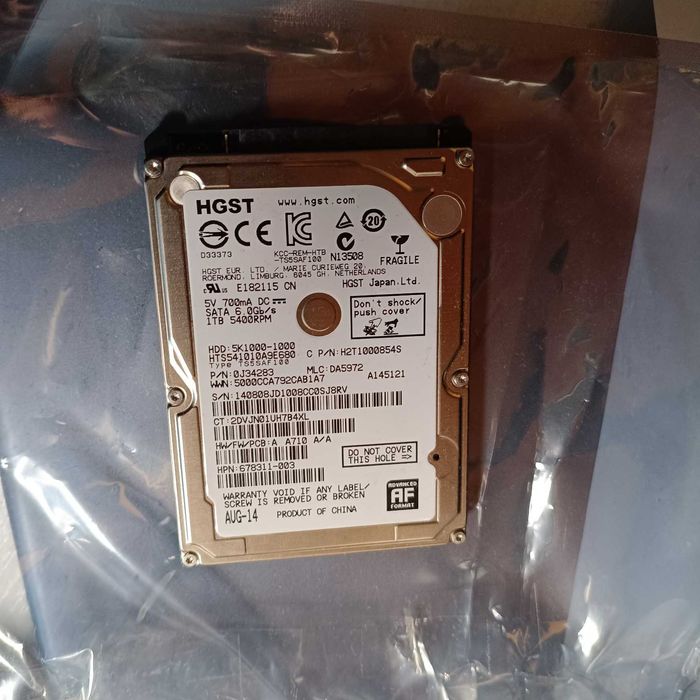 Dysk HDD 2.5" 1TB HGST Travelstar 5K1000