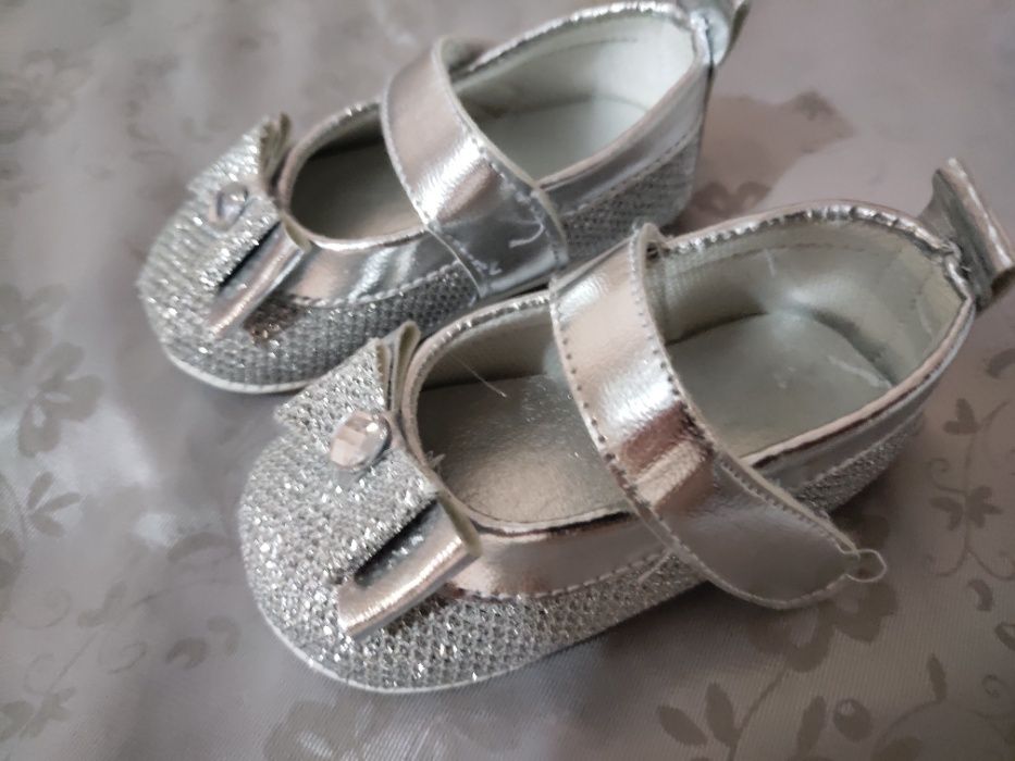 Сріблясті серебряные пинетки на фотосессию пінетки Pamily 18 розмір