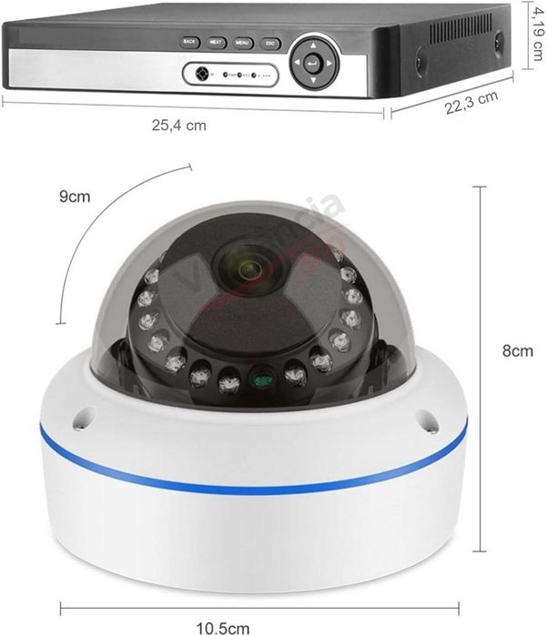 KIT CCTV Videovigilância 4 Câmaras 5MP PoE + NVR Profissional-NOVO