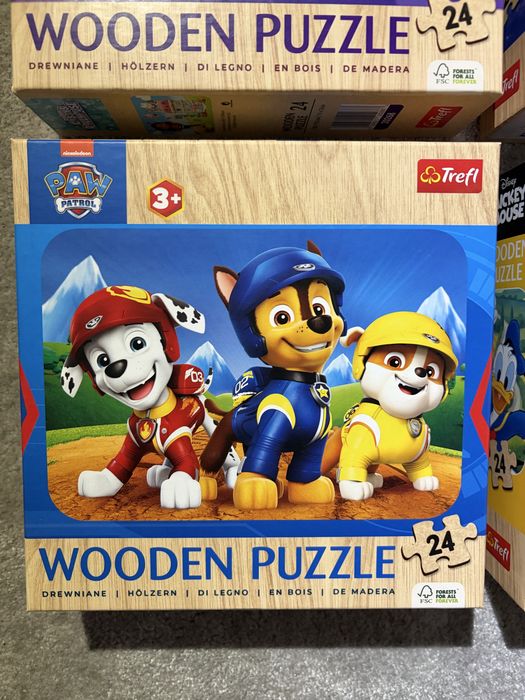 Drewniane puzzle Trefl - 24 elementy - zestaw 4 szt. /dla dzieci 3+