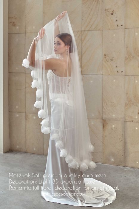 Весільні фати з 3д квітими