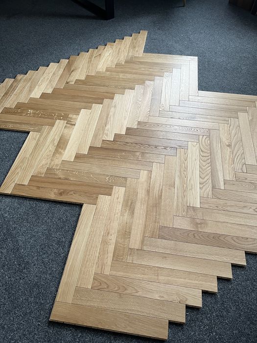 Podłoga Drewniana Jodełka Dąb Natur, 11x70x490mm,Olej UV x2, Od ręki