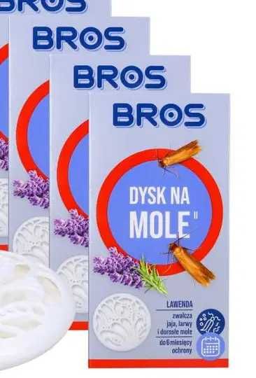 3x BROS Dysk na Mole Odzieżowe Przeciw Molom Odzieżowym Lawenda