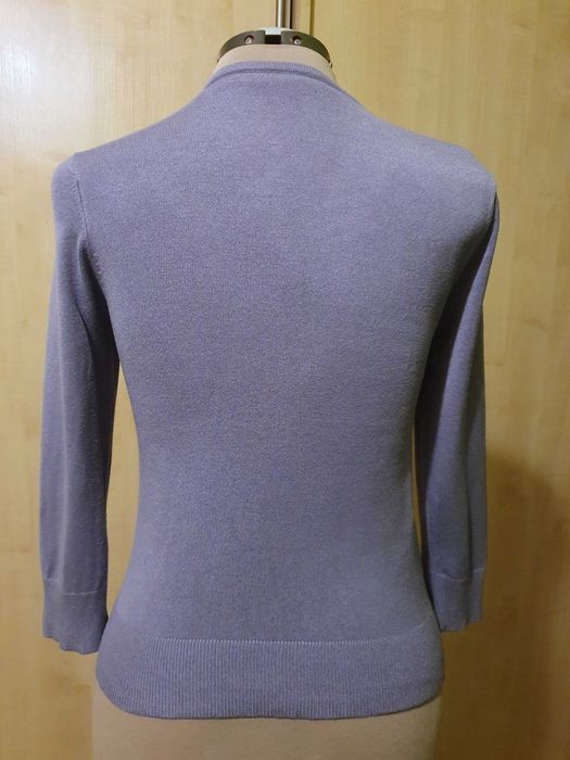 Sweter rozpinany jasny fiolet, rękaw 3/4