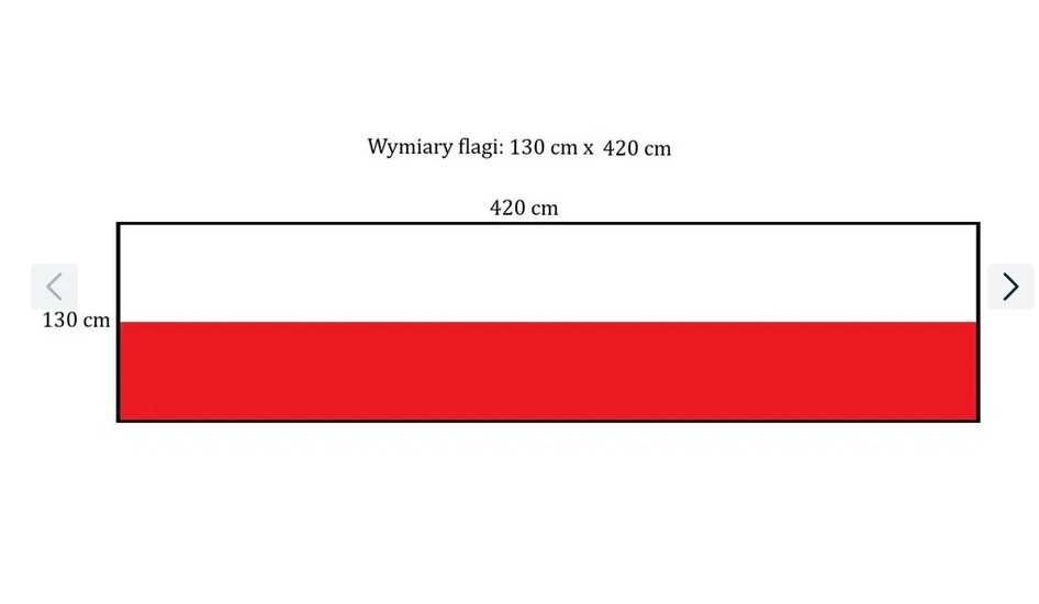 flaga Polski 420 x 130 cm używana