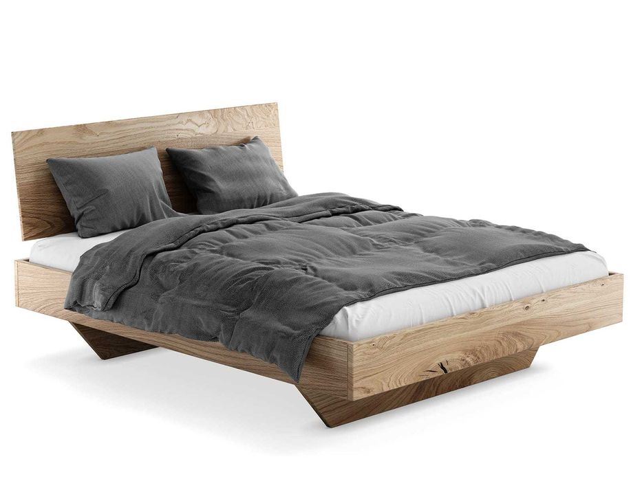 Łóżko drewniane Dębowe 160x200cm Lewitujące Piacenza, różne wymiary