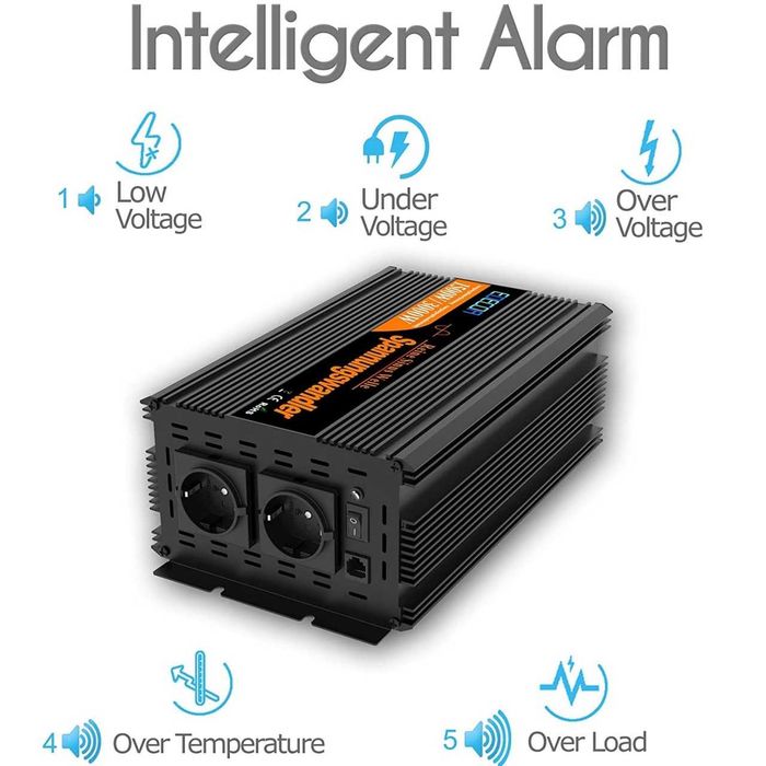 Інвертор Edecoa Spannungswandler 12-230v 2500/5000w чистий синус