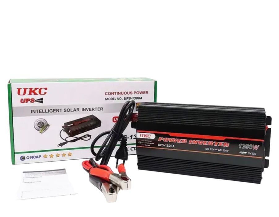 Автомобільний перетворювач напруги з 12V на 220V UKC DC UPS 1300W