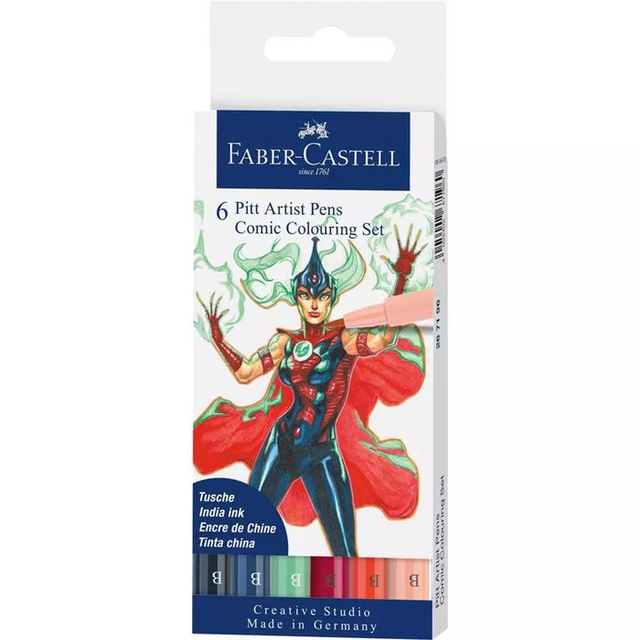 Zestaw do rysowania komiksów Faber-Castell Pit Artist Pen The Famazings Mother 6 sztuk. Faber Castell. Nowy Produkt