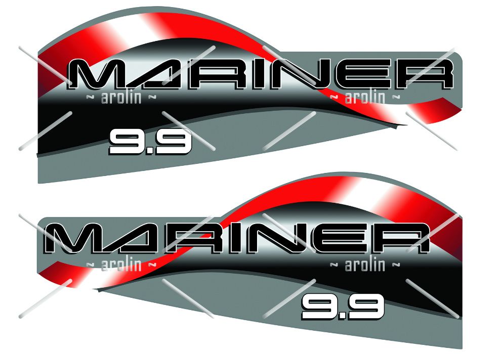 Logo, naklejka na silnik zaburtowy Mariner, Suzuki