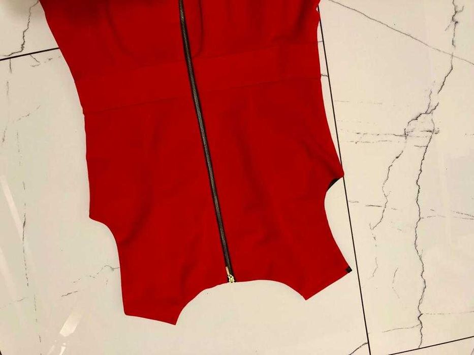 Elegancka sukienka czerwona/ czarna,  długa/ krótka - rozmiar 36