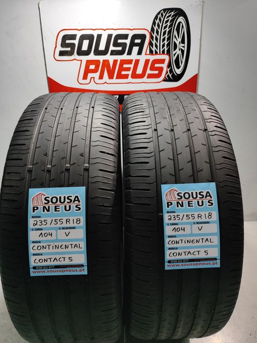 2 Pneus semi novos Continental contact 5 235/55R18  Oferta dos Po