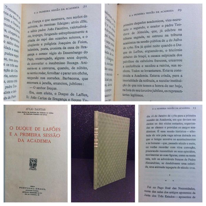 Júlio Dantas - O Duque de Lafões e a primeira sessão da academia. Discurso ...1929, 1.ª edição