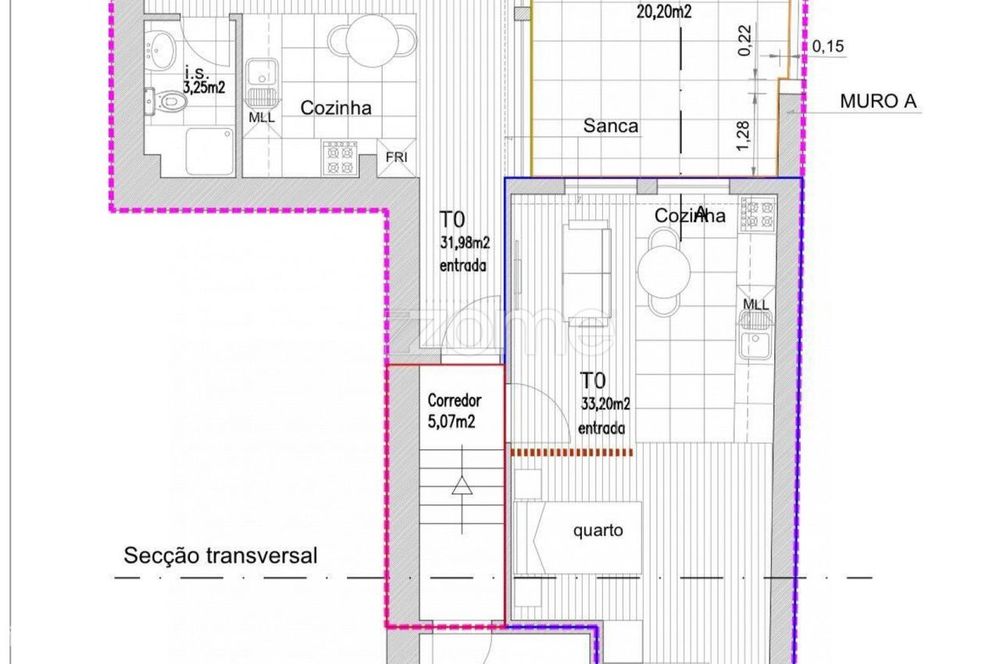 Apartamento T0 Avenida Central