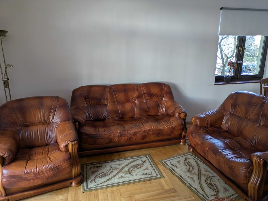 skórzany komplet wypoczynkowy