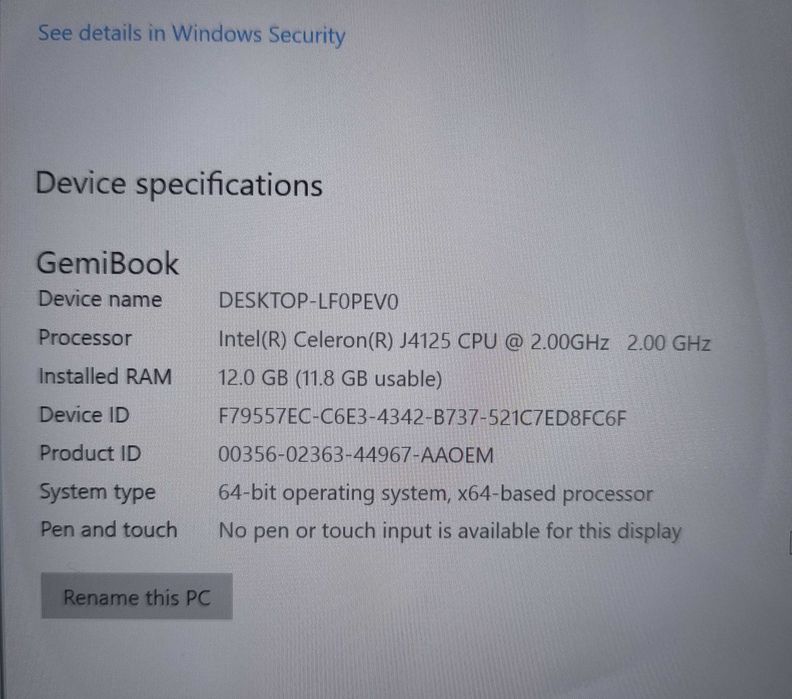 Laptop CHUWI GemiBook Pro 14 / NOWY / Windows / 12 GB RAM / SSD 256 GB