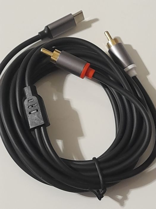 Аудиокабель сплиттер адаптер переходник с USB type C на 2 RCA  /2метра
