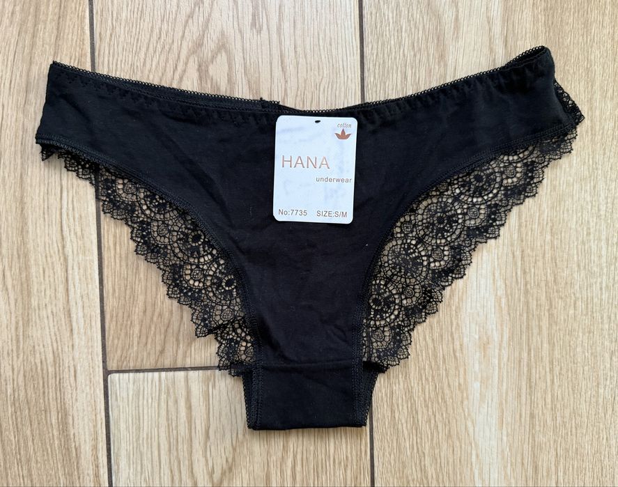 Czarne bawełniane majtki Hana S/M