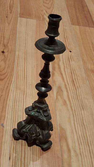 Dois candelabros estanho séc 18