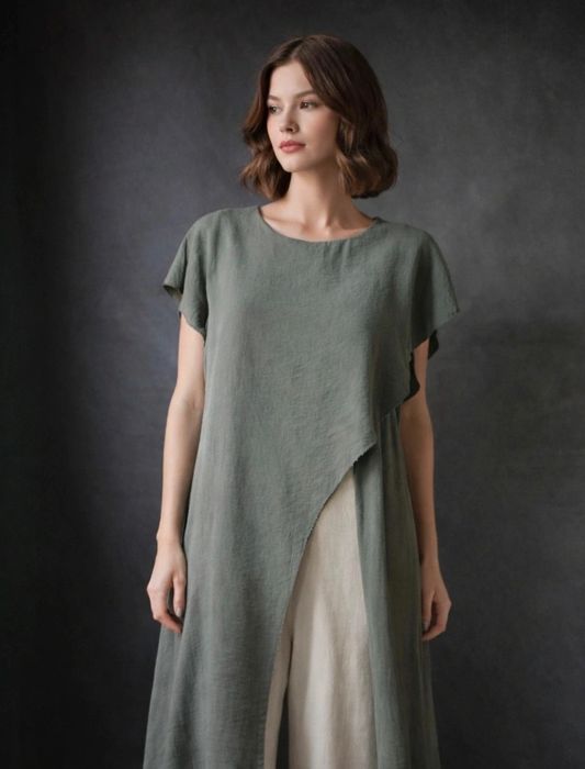 Stylowy zestaw ze spodniami na lato lub wakacje M-XL