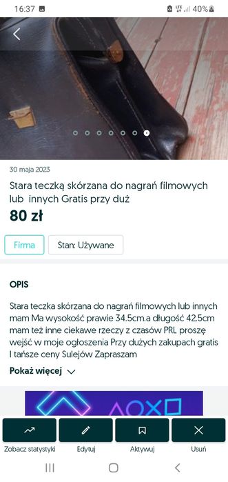 Teczka skórzana do nagrań filmowych z prl