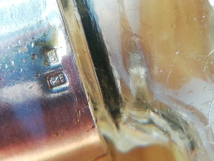 Estojo frasco de vidro para perfume revestido a prata águia 835