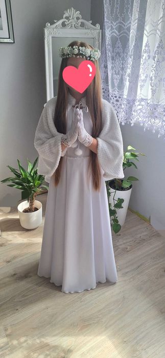 Alba komunijna + bolerko+wianek