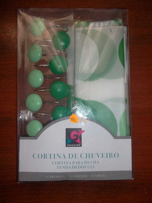 Cortina de banho tons verde64739907212802120