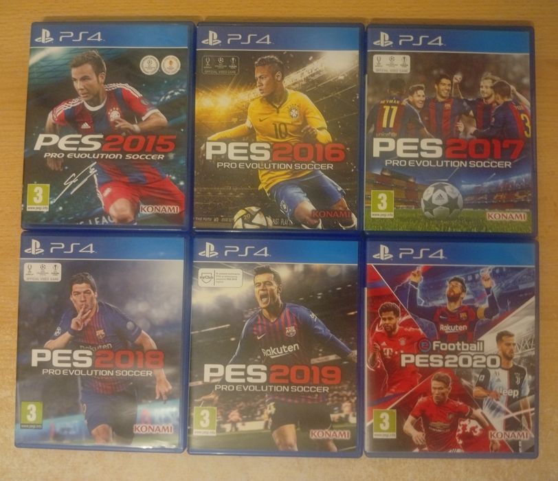 Kolekcja Pro Evolution Soccer PS4 PS5 PES 2020 PS4 PS5 + PES 2019 PS4 PS5 + PES 2018 PS4 PS5 + 2017 PS4 PS5 + 2016 PS4 PS5 + PES 2015 PS4 PS5