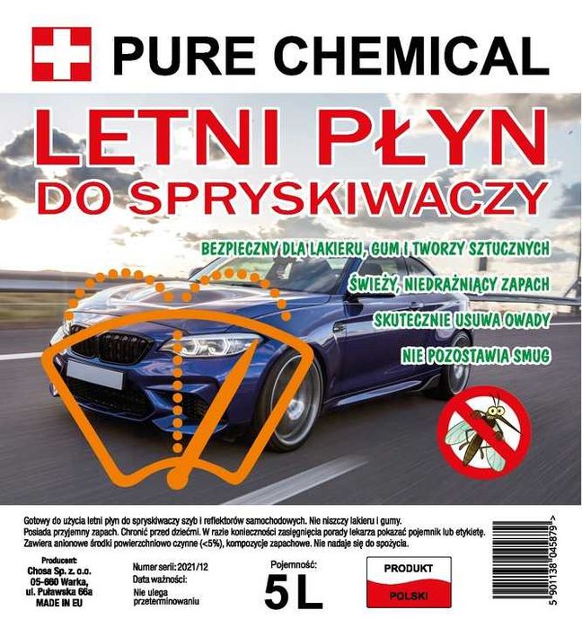 PureChemical Letni Płyn DO Spryskiwaczy 5L cytryna