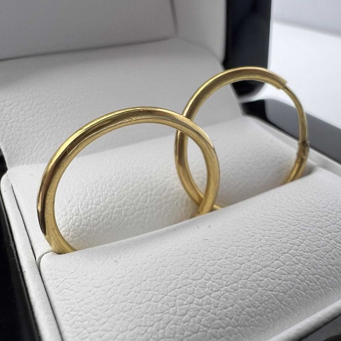 Wyjątkowe Złote Kolczyki Koła P750 2,75g 20mm klasyczne zapięcie