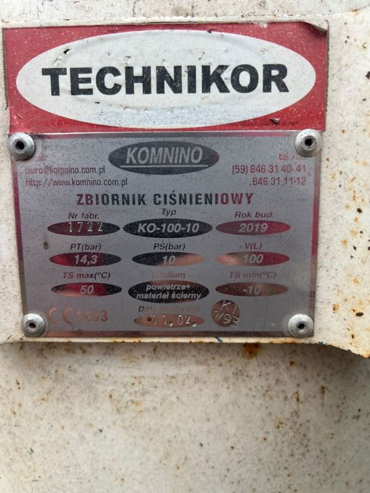 Zestaw do piaskowania i hydropiaskowania: Kaeser M43 PE (2015) + piaskarka 100 L (2019) + hełm
