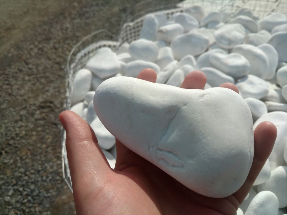 Otoczak White biały Thassos Angel grys gres kamyki Thasos otoczaki