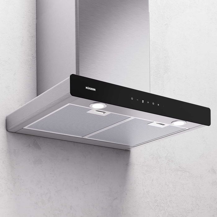 Okap kuchenny F10S 60 cm bardzo cichy 33 dB termoobieg stal nierdzewna LED