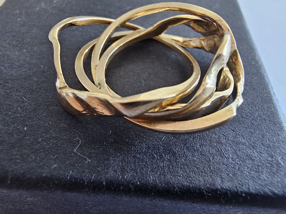 Conjunto 4 aneis ouro 14 klt