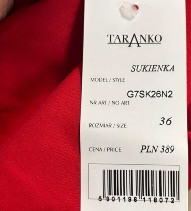 Sukienka Taranko 36 czerwona z metką